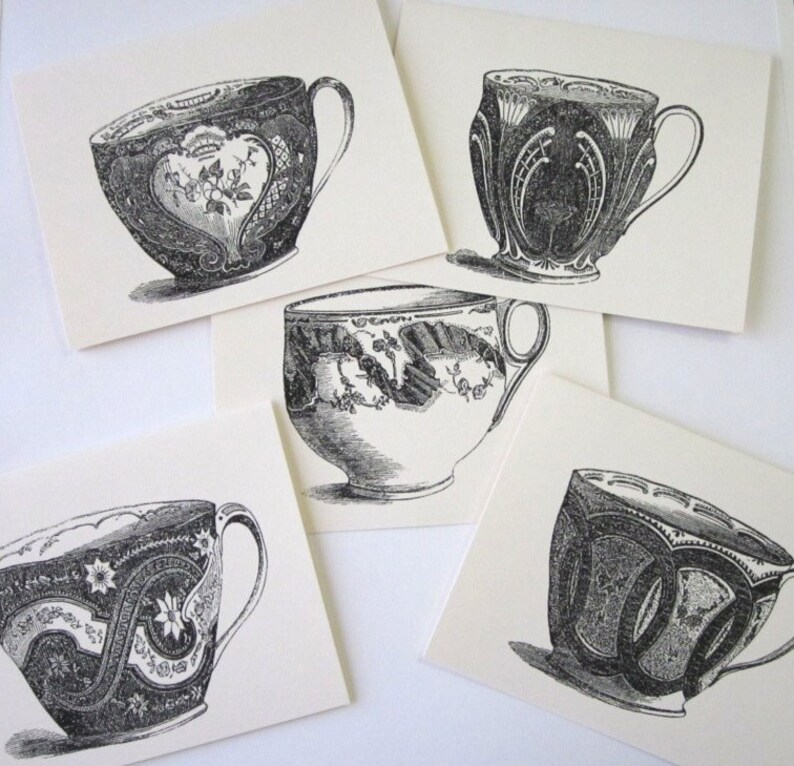Teacup Note Cards Stationery Set of 10 Cards With Matching Envelopes - Etsy