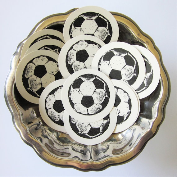 Soccer Ball Tags Round Paper Gift Tags Set of 10 Etsy