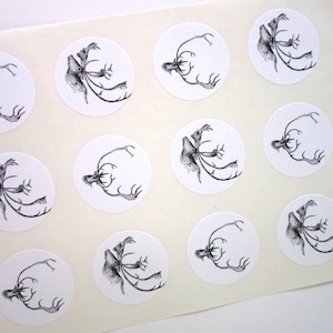 Caribou Stickers One Inch Round Seals