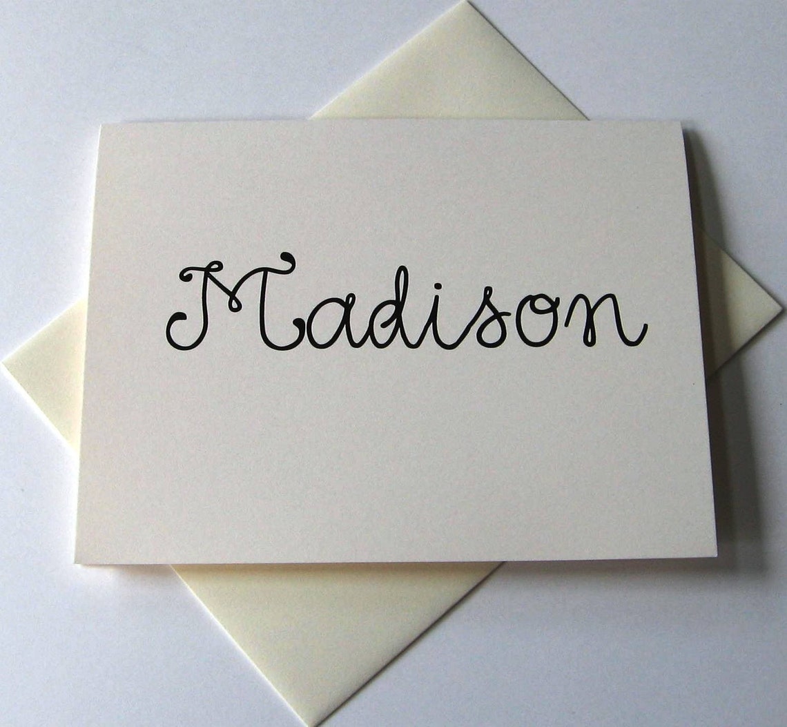 Custom Personalized Name Note Cards Set of 10 With Matching Envelopes ...