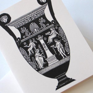 Grec Vase Urn Note Cards Papeterie Ensemble de 10 cartes en ivoire blanc ou léger avec enveloppes assorties