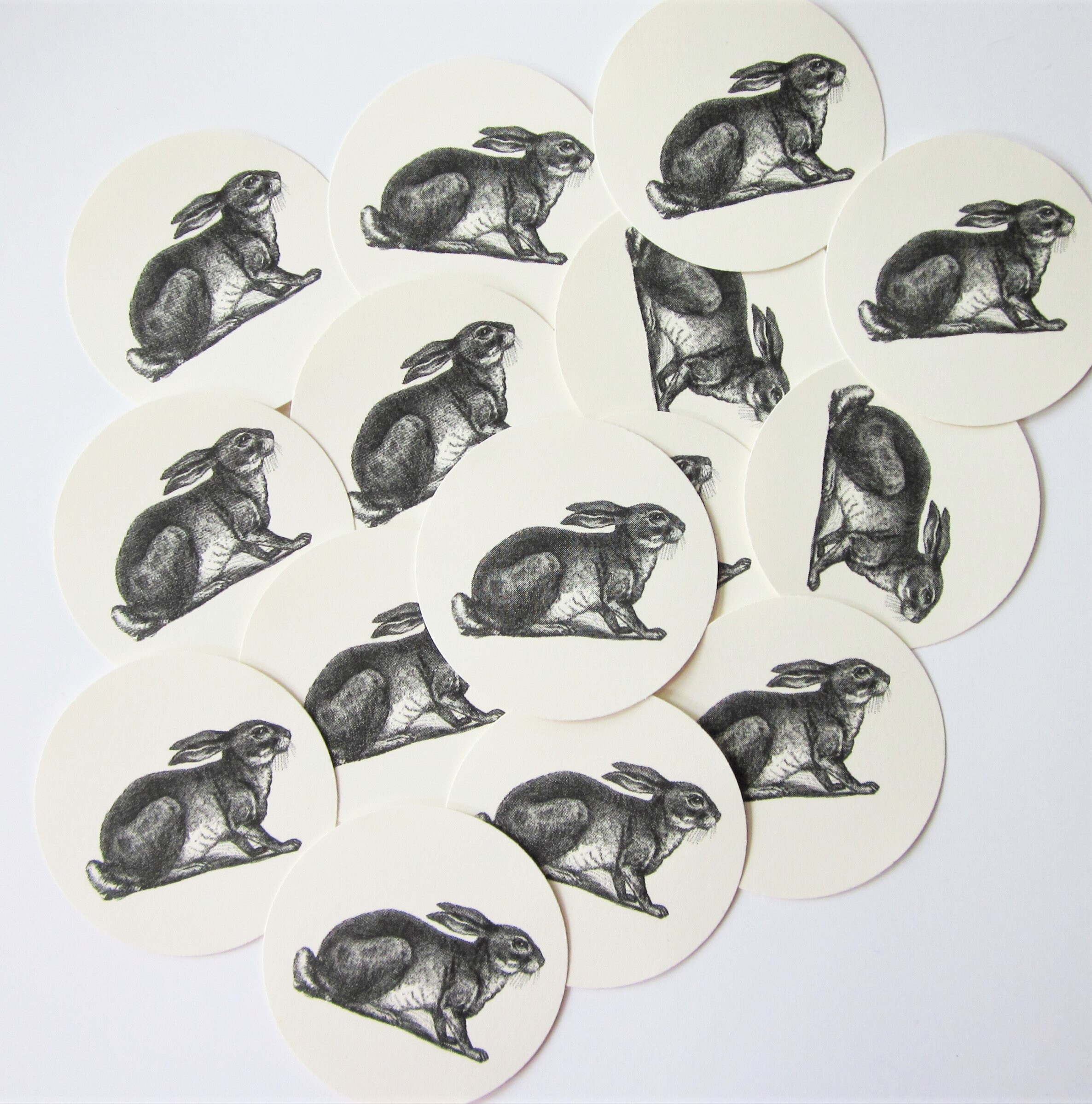 Rabbit Round Gift Tags Set of 10 - Etsy