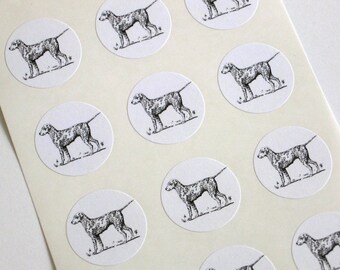 Spotted Dog Stickers One Inch Round Seals