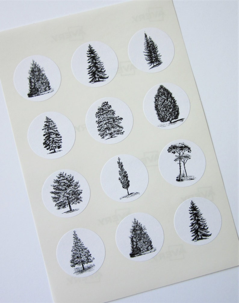 Prison Tree Sticker Pine Tree Stickers One Inch Round Seals - Etsy