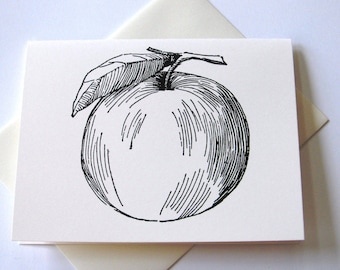 Apple Note Cards Set of 10 with Matching Envelopes