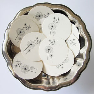 Paardebloem Wildflower Bloem Tags Ronde Cadeaukaartjes Set van 10