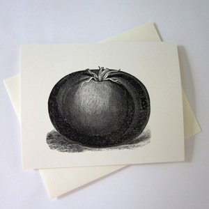 Tomato Note Cards Stationery Set of 10 Cards in White or Light Ivory with Matching Envelopes