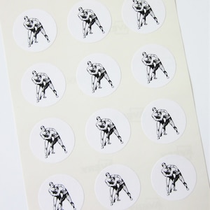 Worstelen Stickers Een Inch Ronde Zeehonden