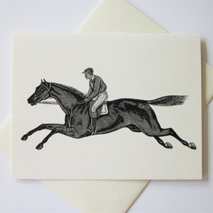 Jockey Rider Racing Horse Note Cards Set of 10 with Matching Envelopes image 2