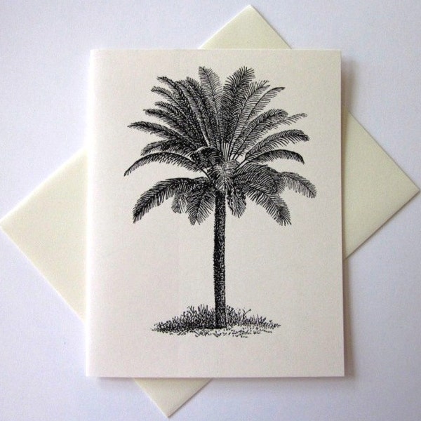 Palm Tree Note Card Set of 10 with Matching Envelopes