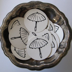 Umbrella Tags Round Paper Gift Tags Set of 10