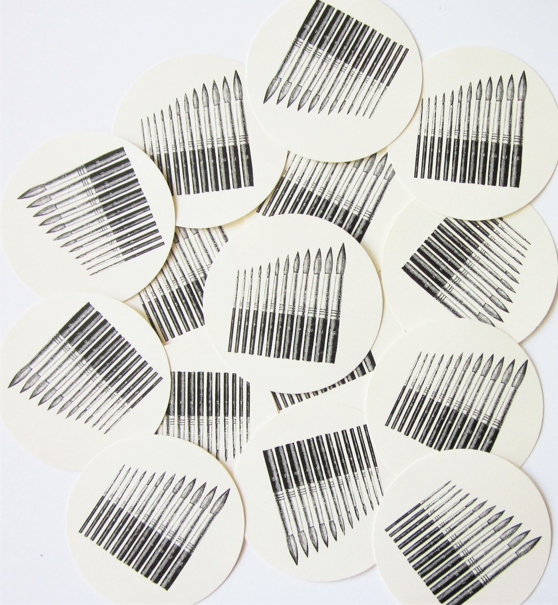 Paintbrush Tags Round Paper Gift Tags Set of 10 Etsy