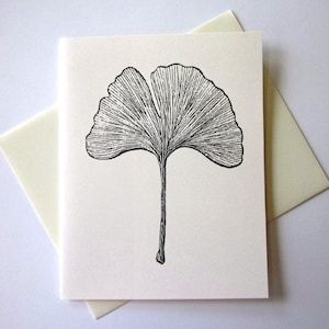 Ginkgo Leaf Note Cards Stationery Set of 10 Cards with Matching Envelopes image 1