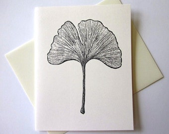 Ginkgo Leaf Note Cards Stationery Set of 10 Cards with Matching Envelopes