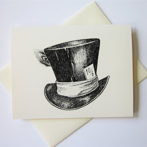 Cappello da cappellaio matto Alice nel paese delle meraviglie Set di biglietti da visita di 10 con buste abbinate