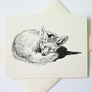 Jeu de cartes Fox Note dormant de 10 en ivoire blanc ou clair avec enveloppes assorties