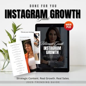 Guia de crescimento do Instagram Master Resell Rights, Guia de estratégias de marketing do Instagram, Instagram para proprietários de empresas Marketing digital MRR DFY