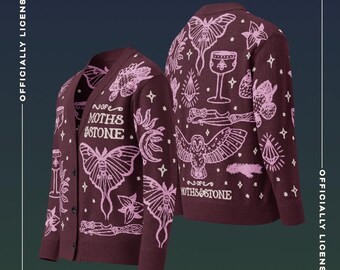 Of Moths and Stone Maroon Icons Knitted cardigan | Officially Licensed K.R.Fryatt Merch