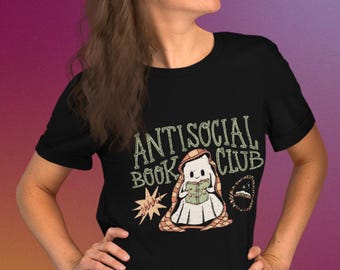 Antisocial Book Club T-Shirt | Introvert Reader Gift | Bookish Apparel | Book Lover Tee