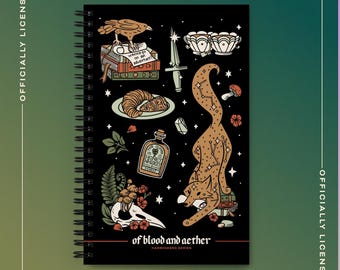 Of Blood and Aether Spiral Notebook | Officiellt licensierad Harper Hawthorne Merch | Fantasy Book Journal