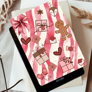 Insert de couverture imprimable de Noël pour Kindle - Décoration de Noël pour liseuse pour étui transparent compatible avec Paperwhite, Oasis, les modèles de base et plus encore.