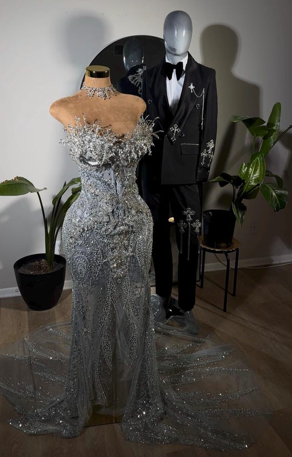 simple plus size wedding dresses luxury mermaid black girl long prom dress birthday outfit P1380 –  PreppyDress main image 1