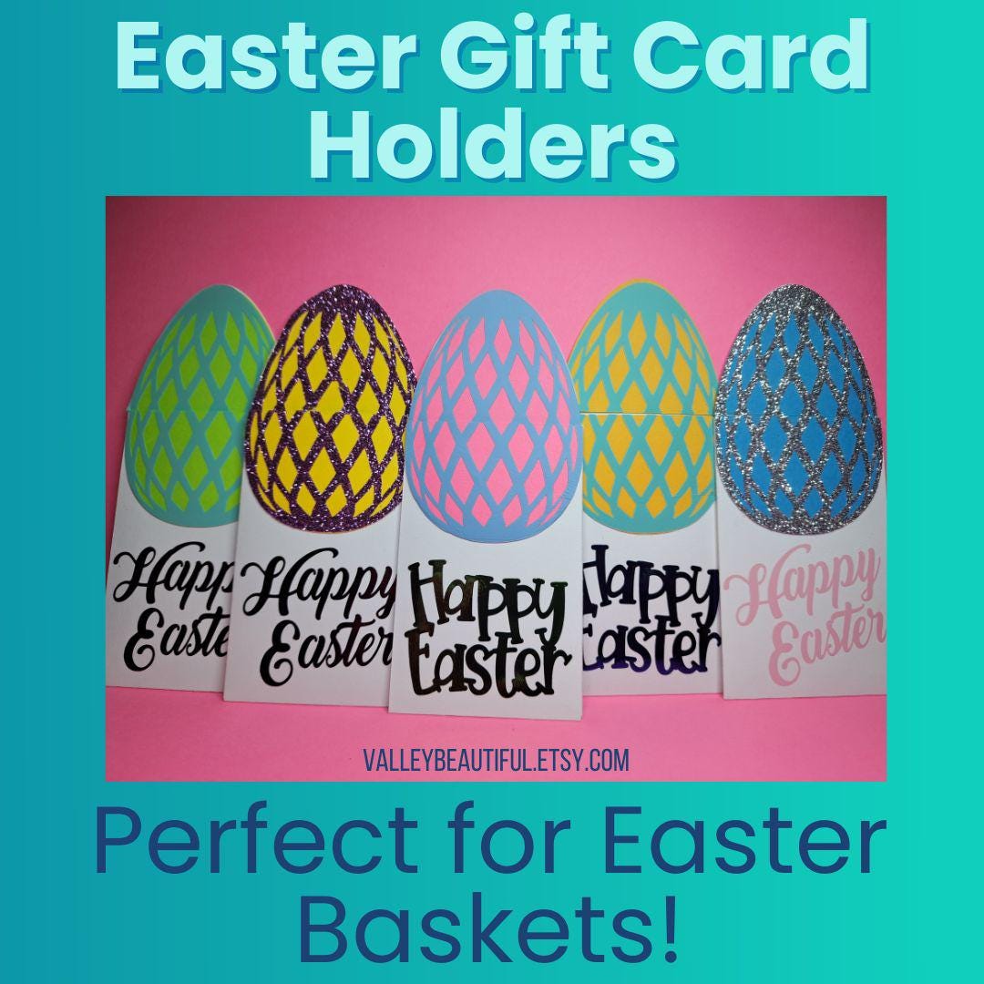 Happy Easter Gift Card Holder - Cute Easter Basket Stuffer, Easter ...