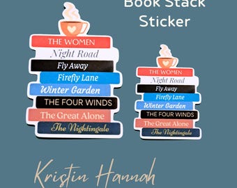 Book Stack Sticker - Kristin Hannah Vinyl & Paper Book Stickers for Book Lovers, Literary Gifts, Journal Decorations and Reading Accessories
