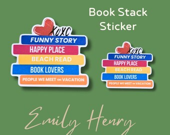 Book Stack Sticker - Emily Henry Vinyl & Paper Book Stickers for Book Lovers, Literary Gifts, Journal Decorations and Reading Accessories