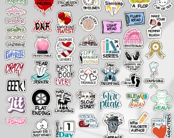 Reading Journal Sticker Pack - Reading Log Stickers Lot, Book Review Stickers, Book Tracker Stickers, Bookish Stickers, Gift For Readers