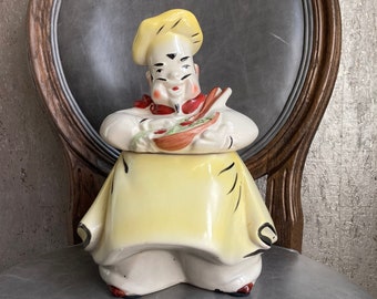 Vintage French Chef or Salad Chef cookie jar, 1940s by Regal China