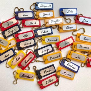 Vintage name key chain, choice of names, 1960s key tag, old-school gas station novelty