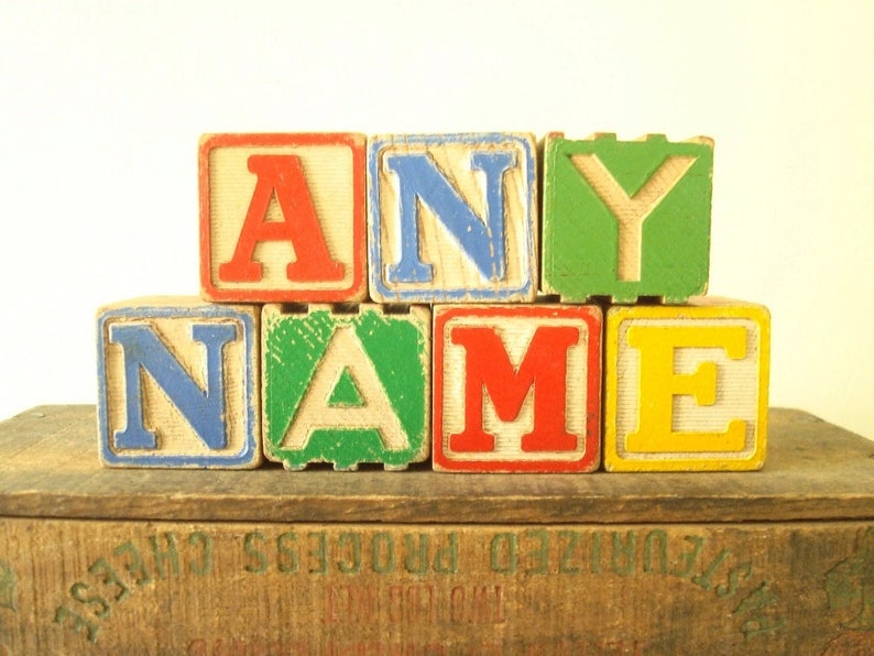 vintage letter blocks