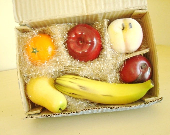 Fake Fruit Set Ceramic Fruit Collection 6 Piece Midcentury Etsy