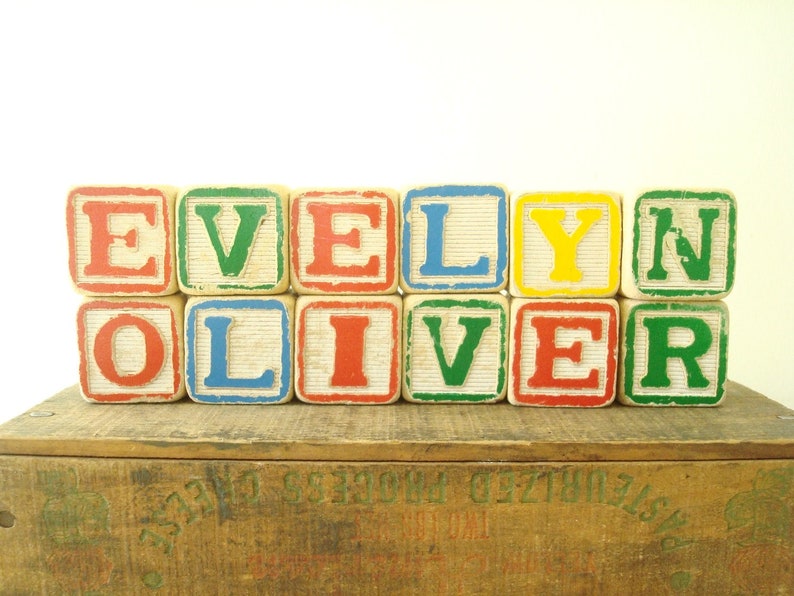 vintage alphabet blocks