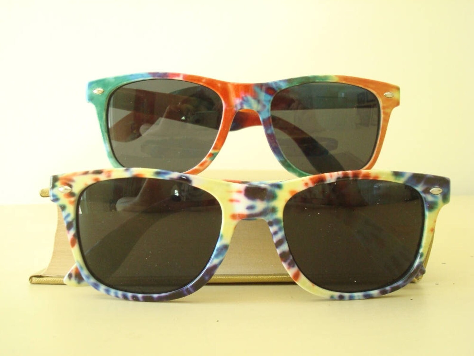 Vintage sunglasses rainbow tie-dye glasses multicolor unisex | Etsy