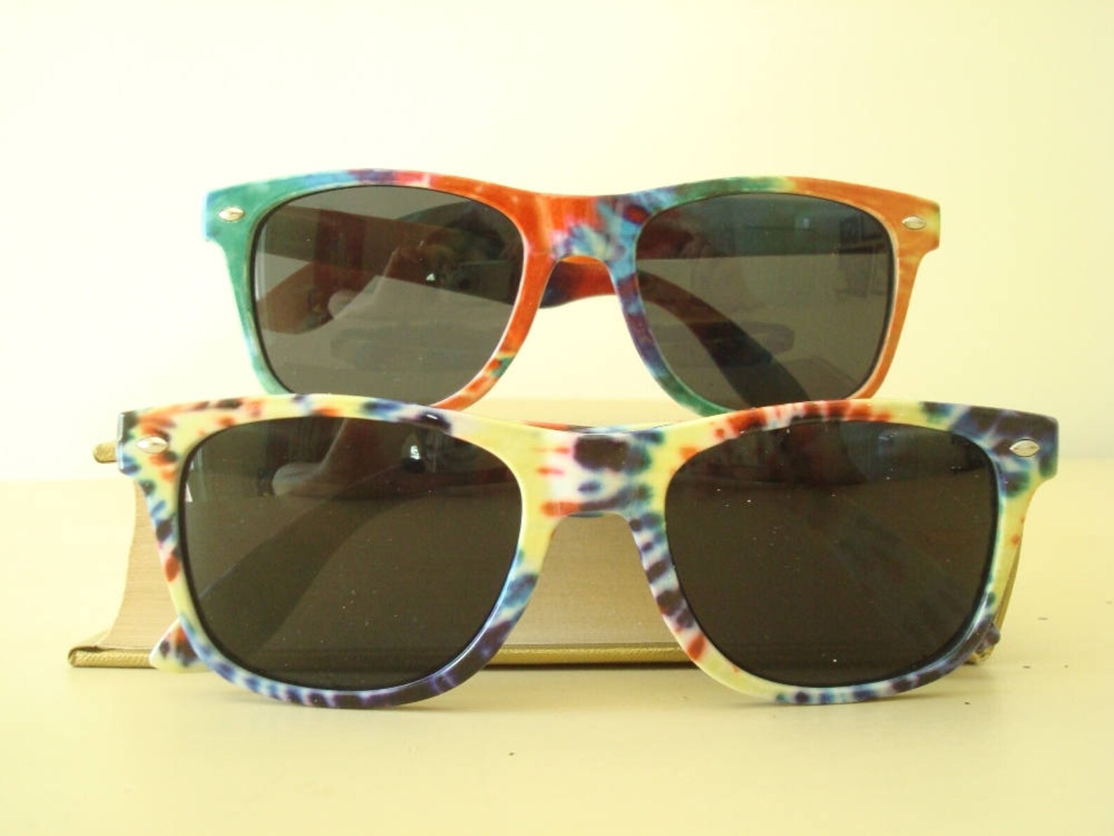 Vintage sunglasses rainbow tiedye glasses multicolor unisex Etsy