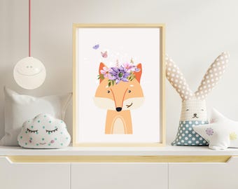 Arte de pared para guardería, impresión para guardería de bebés, decoración para dormitorio infantil, regalo para baby shower, arte de pared para habitación infantil, arte digital para bebés, póster para guardería personalizado