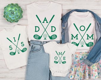 Golf First Birthday, Hole in One Birthday Shirt, First Birthday Golf Shirt, Golf Theme Party, Golf Gift For Dad, Hole in One Family Shirts