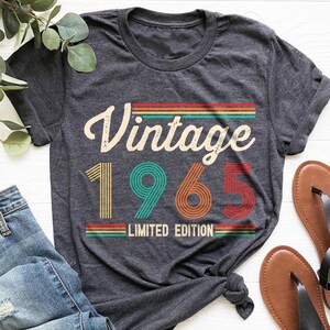 Vintage 1965 T-Shirt, Limited Edition, 1965 Vintage Birthday Gift Tee, Retro Style, 60th Birthday Gift, Custom Year Shirt, 60th Birthday