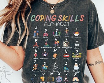 Comfort Colors Coping Skills Alphabet Shirt, Counselor Gift