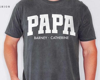 Personalized Grandpa T-Shirt, Custom Grandchildren Names, Papa Gift