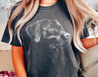 Labrador Retriever Silhouette Comfort Colors T-Shirt, Lab Mom Gift