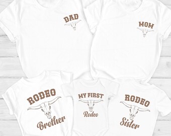 My First Rodeo Birthday Matching Family Shirts, Western Theme