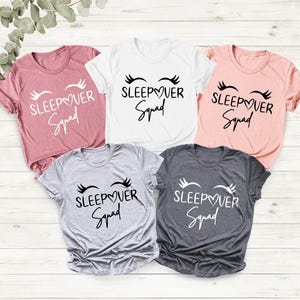 Sleepover Squad Shirt, Sleepover T-Shirt, Teen Party Tees, Slumber Party Shirt, Sleepover Pajama Shirt, Funny Friends Gift