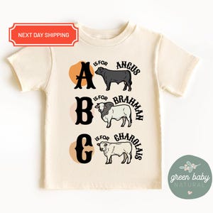 Cow Breed Toddler Shirt, Angus, Brahman, Charolais