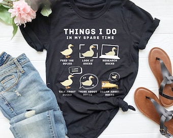 Funny Duck Lover T-Shirt, Spare Time Ducks Graphic Tee