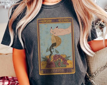 Tarot Card Coffee Shirt: Comfort Colors Witchy Tee