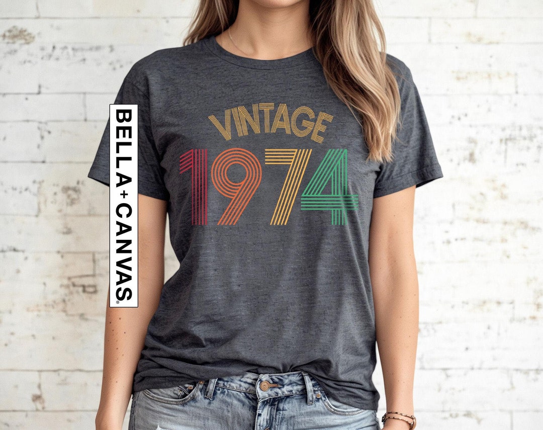51st Birthday Shirt For Men - Vintage 1974 Original Parts Funny T-Shirt, Customizable Personalized Gift Idea
