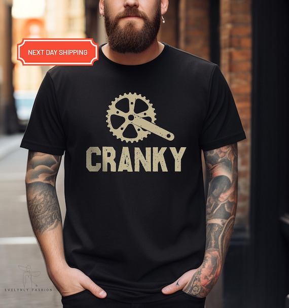 Cranky T-shirt, Funny Bike Shirt, Cycling Shirt, Bike Lover Gift, Cyclist Clothes, Mountain Bike Unisex Heavy Cotton Tee, Cycling Dad Gift